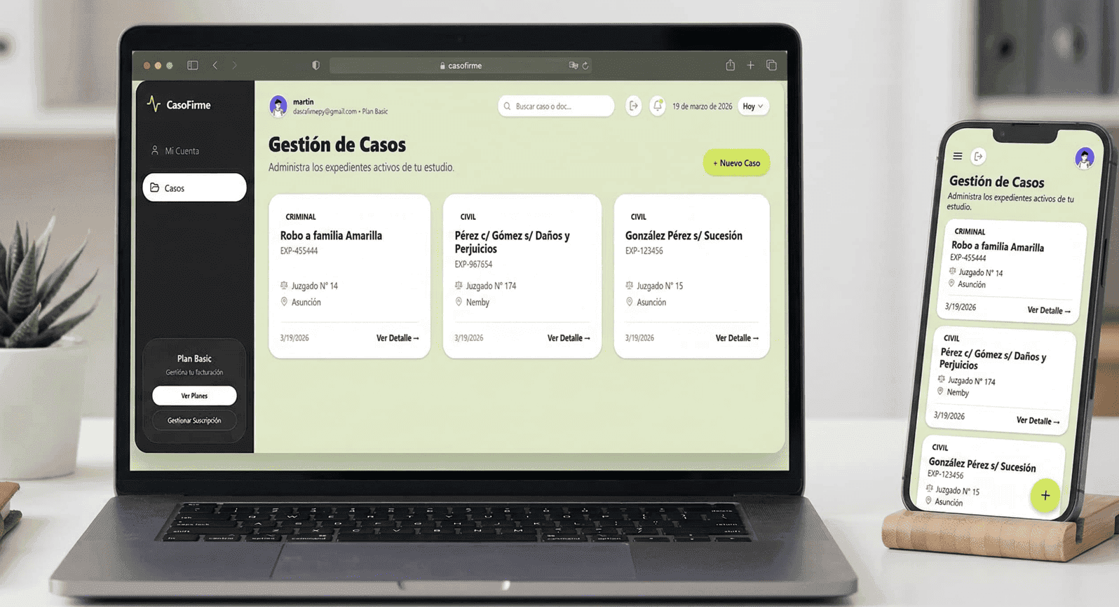 CasoFirme App Dashboard